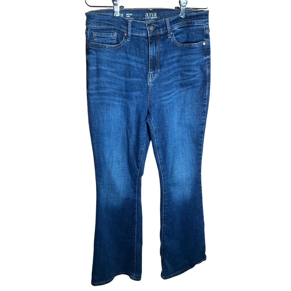 ana‎ a new approach high rise flare jeans dark wash size 10